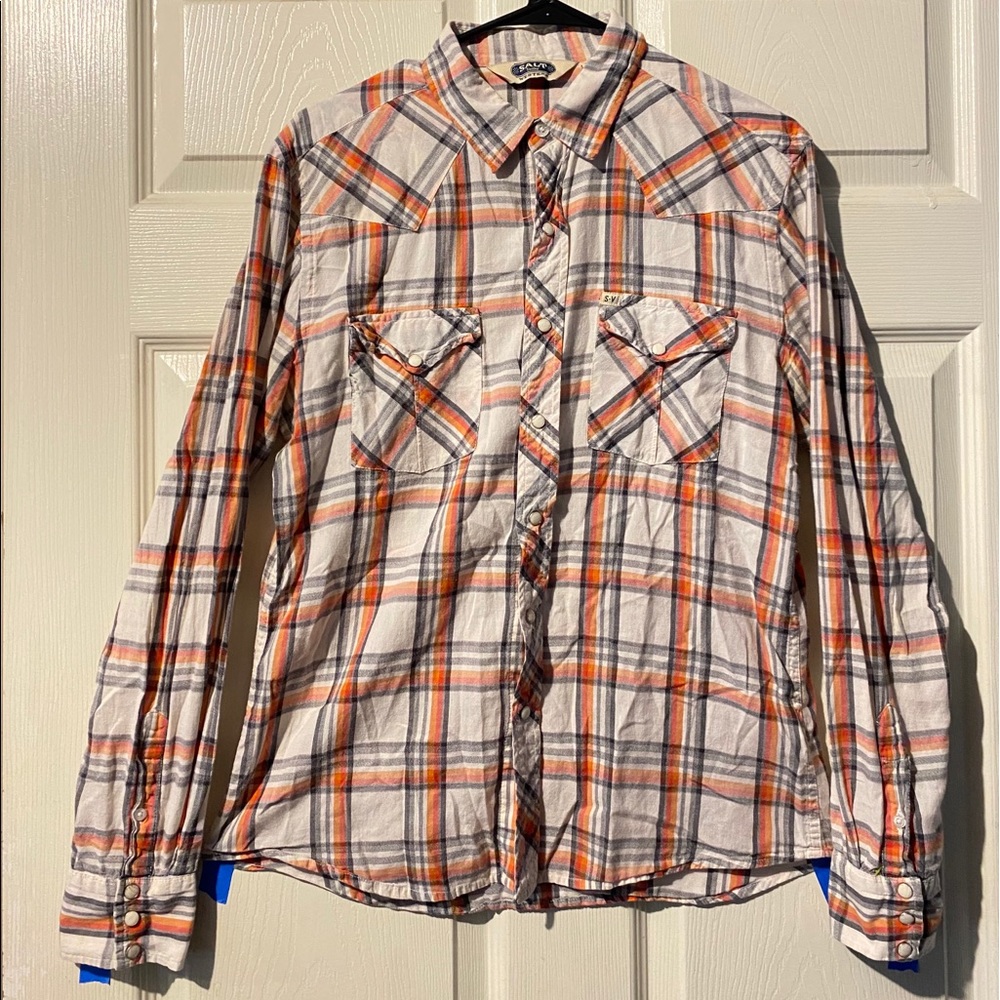 Salt Valley Plaid Shirt Mens medium